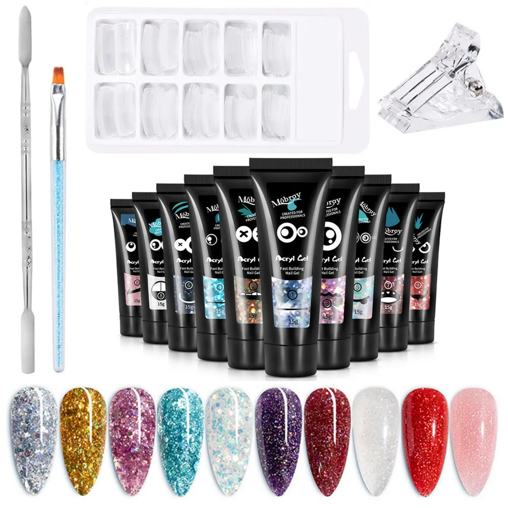 

Poly UV Gel For Manicure 15ML Set 5pcs Nail Gel Polish Kit For Extension Builder Led Lacquer Jelly Acrylic Builder UV Gel