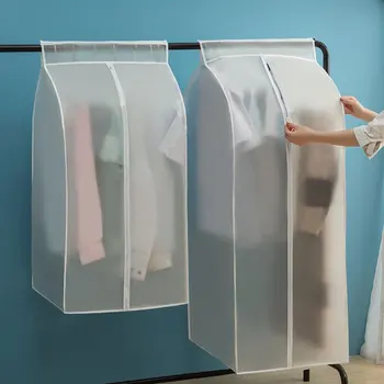 

Clothes Dust Cover Dustproof Garment Cloth Storage Waterproof Suit Coat Protector Storage Bag Hanging Organizer Wardrobe