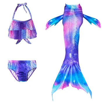 

Mermaid Tail Swimmable Costume Girls Swimsuit for Swimming Bikini Bathing Suit Can Add Monofin Best Birthday Gift for Kids