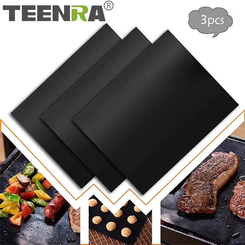 Многоразовый коврик для выпечки TEENRA 40*33 см термостойкий Коврик барбекю и гриля