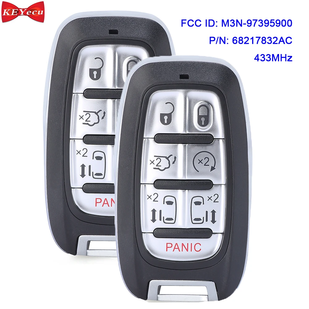 KEYECU 2pcs for Chrysler Pacifica 2017 2018 2019 2020 Voyager Proximity Smart Remote Key Fob M3N-97395900 68217832AC | Автомобили и