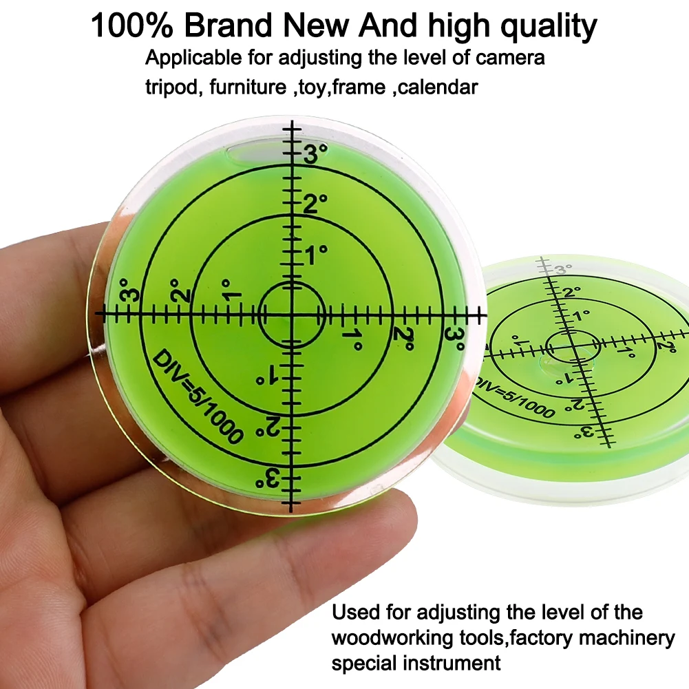 

New Universal Green Circular Bubble Level Bullseye Spirit Level Bubble Round Bubble Level Measuring Instruments Tool 60X12 mm