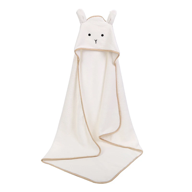 Asciugamano da bagno per neonato con cappuccio Asciugamani per neonato in pile di corallo cartone animato Coperta Accappatoio per neonato - immagine 2