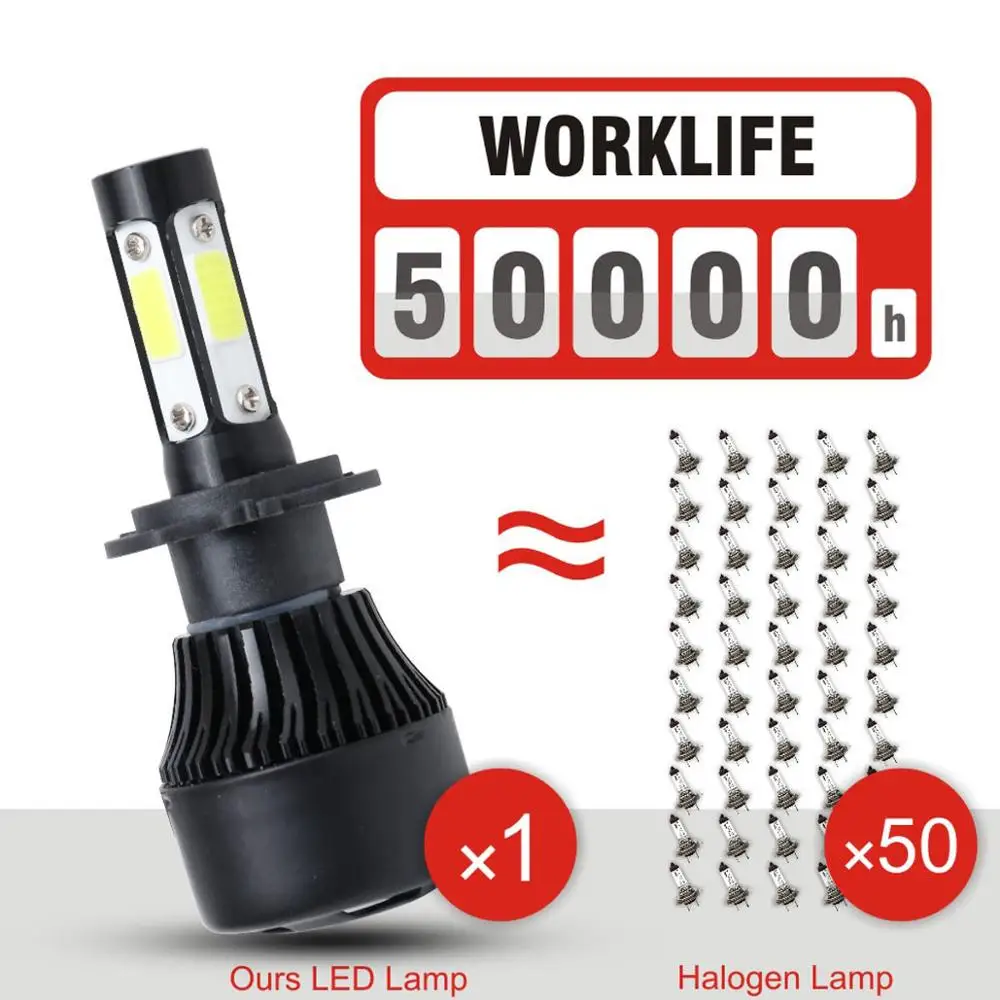 Elglux 4 стороны супер яркие Автомобильные фары H7 LED H4 led H1 H8 H11 9005 HB4 9006 автомобильная