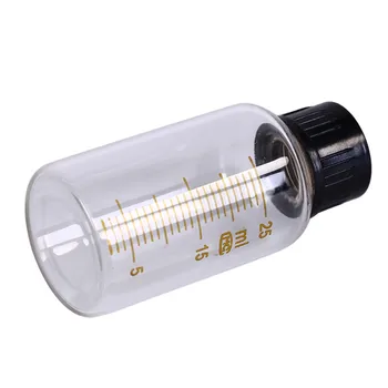 

1Pcs 25ml Plastic Black Screw Cap Graduated Round Glass Reagent Bottle Screw On Cover Graduation Sample Vials