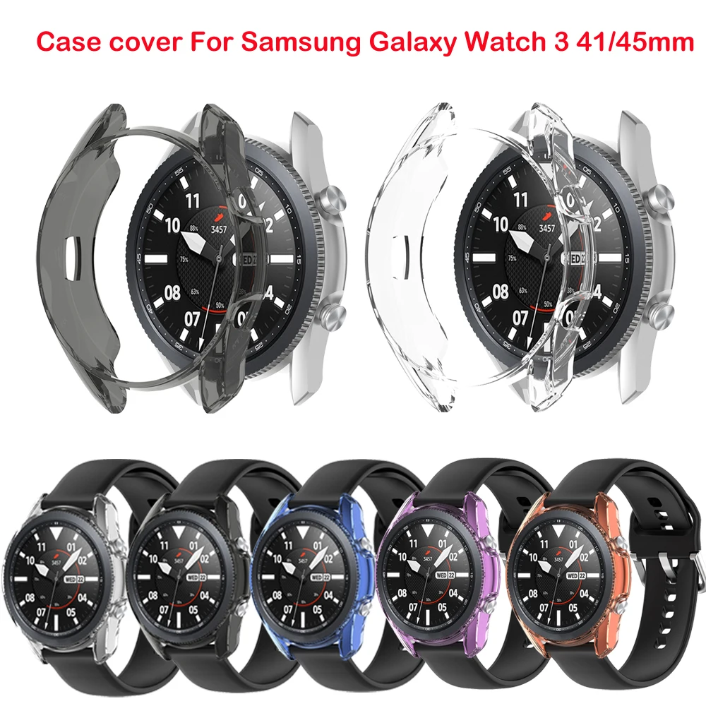 ТПУ чехол для часов Samsung Galaxy Watch3 3 41 45 мм умный Браслет защитная рамка Корпус