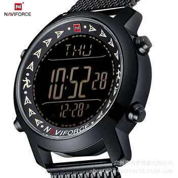 

NAVIFORCE Brand Men Women Sports Eletronic Watch Fashion Mesh Band LED Pedometer Alarm Calendar Luminous Waterproof Wristwatch