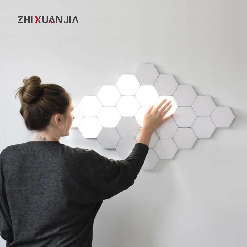 

110V 220V EU US Touch Switch Table Lamps LED Hexagonal Desk Lamp Quantum Lamp Table Lights Modular Creative Decor bedside lamps