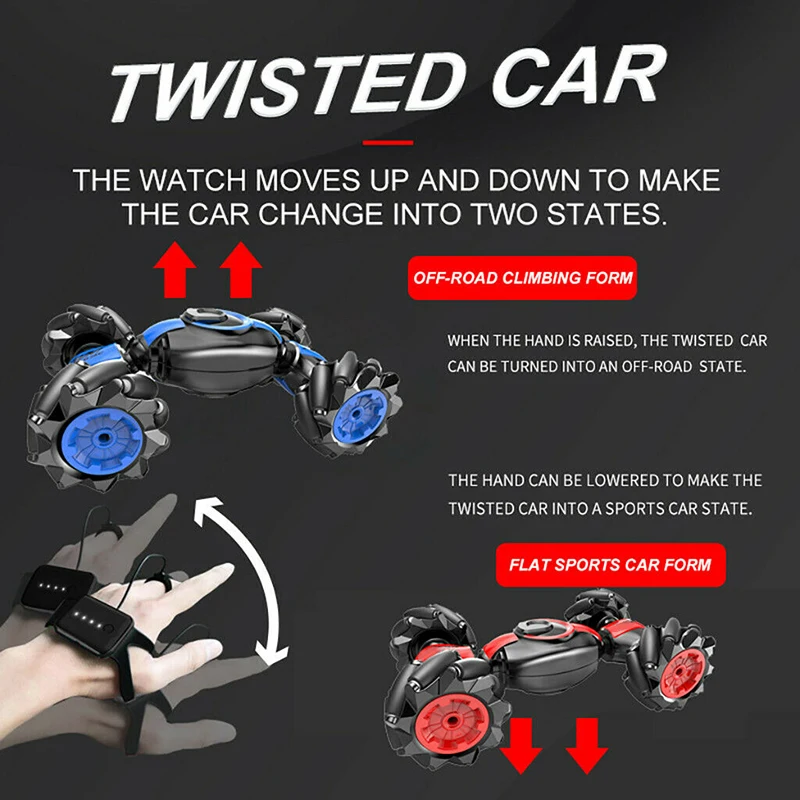 

Christmas Stunt RC Car Gesture Control Double Sided Twisting Vehicle Drift Driving Toy Gifts 998