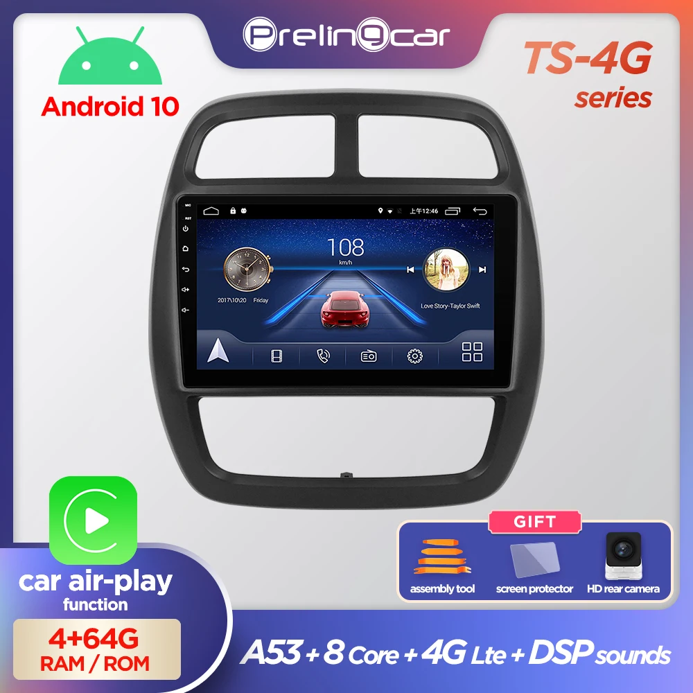 Автомагнитола Prelingcar 2 din Android 10 0 DVD мультимедийный видеоплеер GPS навигация для RENAULT