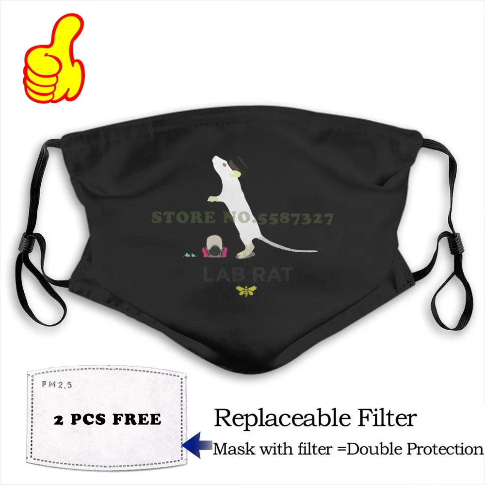 Face Mask Lab Rat Anti Dust with filter for men women kids girl boy teens cool Kawaii funny design DIY black masks | Аксессуары для