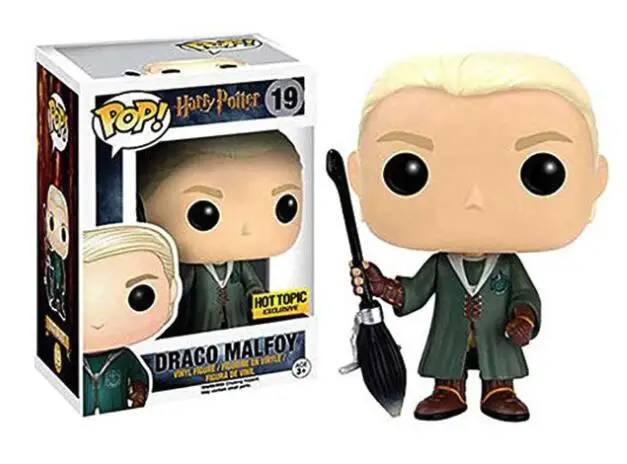 Malfoy19 with box Funko Pop Movie Гарри Поттер Гермиона Рон Добби Луна персонажи Дамблдор 10 см Виниловая кукла Фигурка Коллекция Модель игрушки - Цвет: Malfoy19 with box