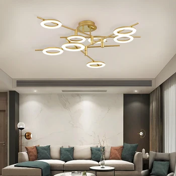 

Nordic living room lamp creative modern minimalist light luxury ring lighting bedroom study led ceiling lights