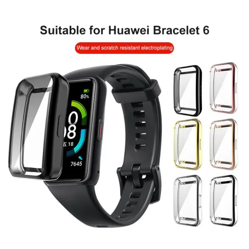 Hot Suitable for Huawei Glory Bracelet 6 All-Inclusive Watch Case Protective Case HONOR band 6 Electroplating tpu soft shell
