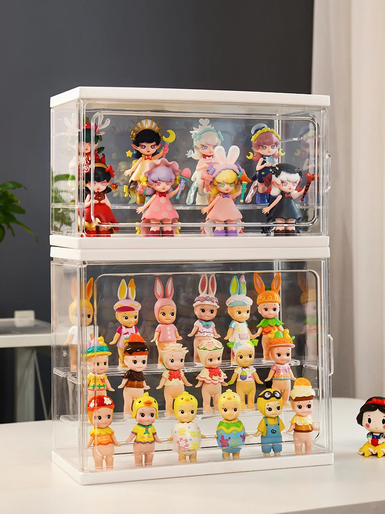 Display Box For POPMART Transparent Acrylic Rotating Wall Hanging Blind Box  Storage For LEGO Doll Model Kits Organizer Cabinet - AliExpress