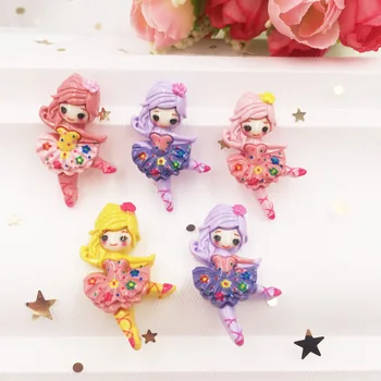 

Resin Kawaii Mix Colorful Girl Dancer Flatback Cabochon Stone 10PCS Scrapbook DIY Decor Home Figurine Crafts
