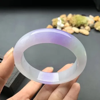 

Zheru jewelry natural Burmese jade purple 54-62 two-color mm bracelet elegant princess jewelry gift for mother to girlfriend