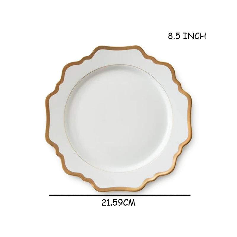 White-8.5 Керамическая тарелка Assiette обеденная тарелка основное блюдо Подсолнух десерт элегантный поднос Посуда свадебный поднос Рождество ваджилла блюдо 1 шт - Цвет: White-8.5
