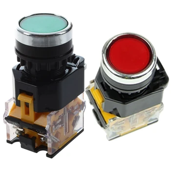 

2 Pcs LA38-11/203 Push Button Momentary Heavy Duty Power Press Switch, 1 Pcs Red & 1 Pcs Green