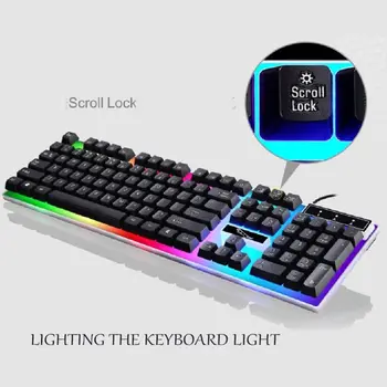 

USB Charging Light Keyboard & Mouse Kit Rainbow LED Gaming Equipment For PS4 Xbox One