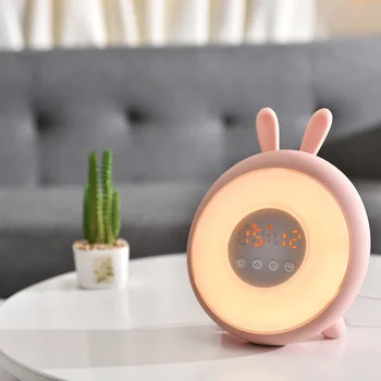 

Night Light Smart Lazy Cartoon Led Digital Alarm Clock Kids Rabbit Digital Minimalist Alarm Clock Living Room Decoration II50NZ