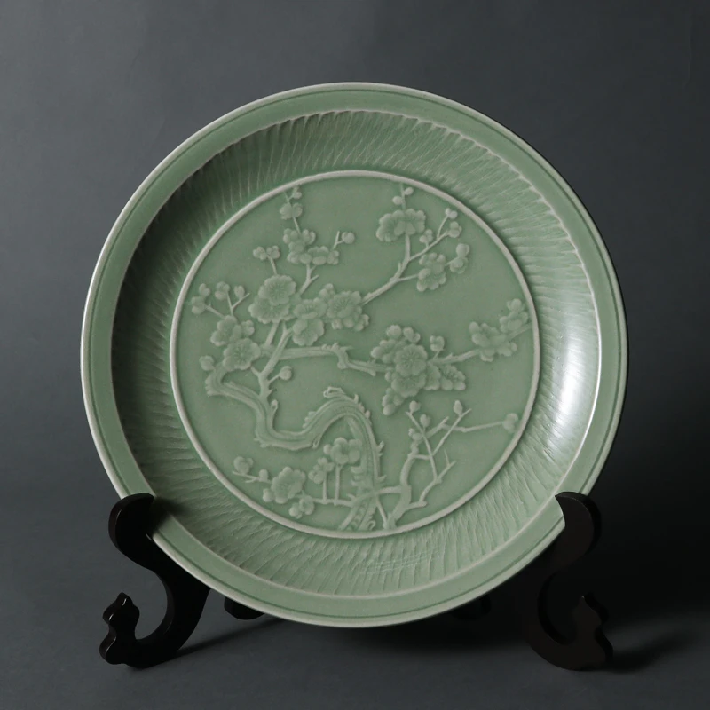 Shanglin Lake Yue Kiln резные тарелки Celadon, товары для старого фарфора fornazetti китайский чайный церемоний набор