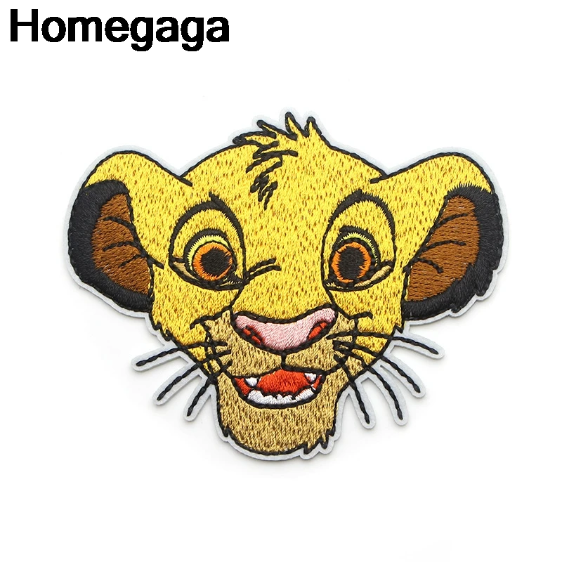 Homegaga лев Король гиен Simba DIY Вышивка для аппликации, шитья железа на одежду Рюкзак украшения наклейки значок лоскутное D2312 - Цвет: 1