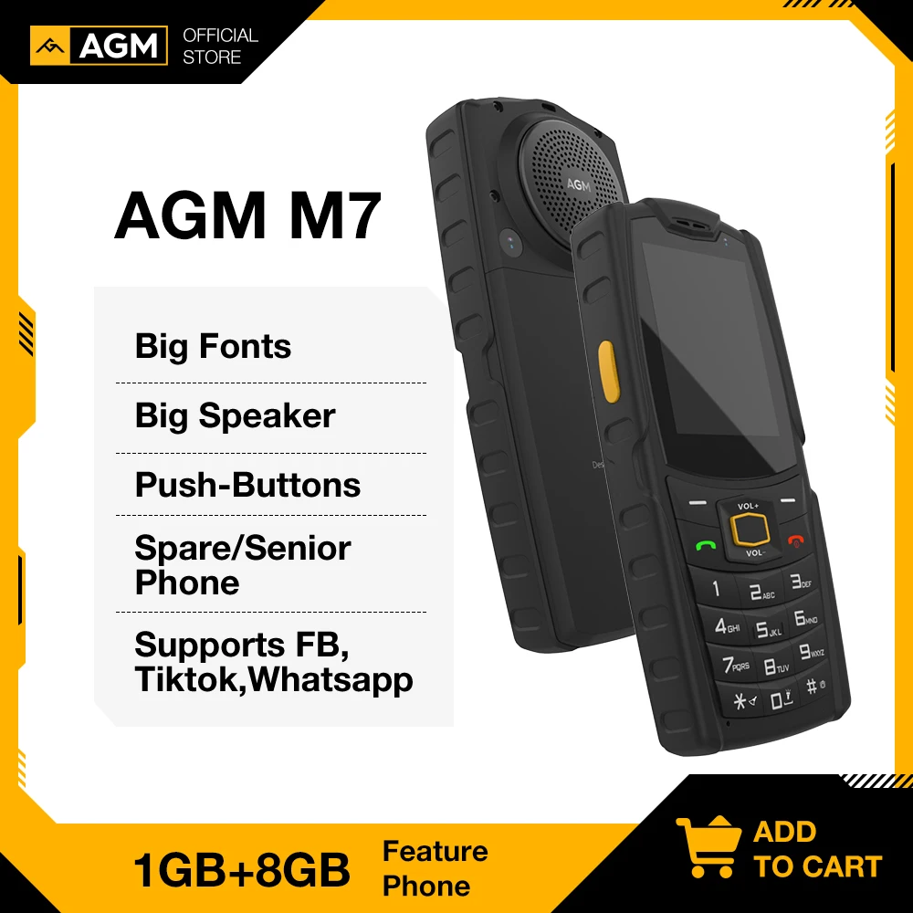 AGM M7 мобильный телефон с клавиатурой для пожилых людей сенсорный экран 4G Volte