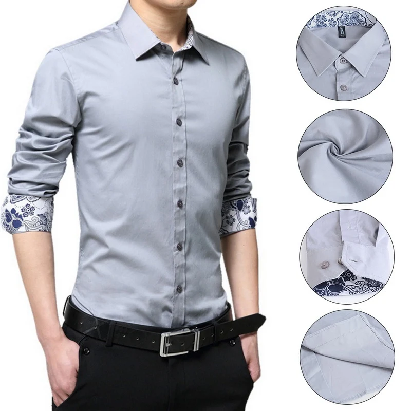 Новинка, модная мужская рубашка Camisa Masculina с длинным рукавом, Корейская приталенная дизайнерская официальная повседневная мужская Однотонная рубашка