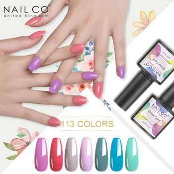 

NAILCO 113 Colors 8ML New Nail Art Gel Nail Polish Vernis Semi Permanent Acid free natural resin mixed varnish Soak Off Gel