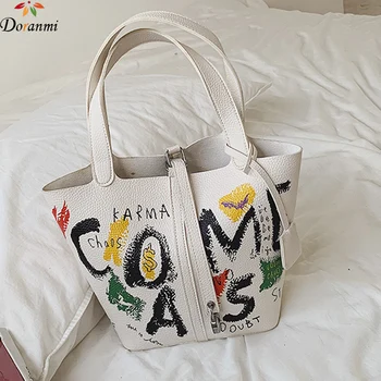 

DORANMI Colorful Printed Handbag Women's Shoulder Bags 2020 Luxury Brand Designed Top-handle Handbag Female Messenger BG493
