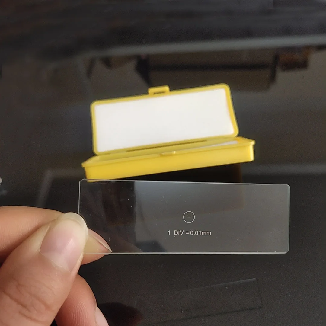 Optical Glass Microscope Calibration Slides Eyepiece Reticle Ruler