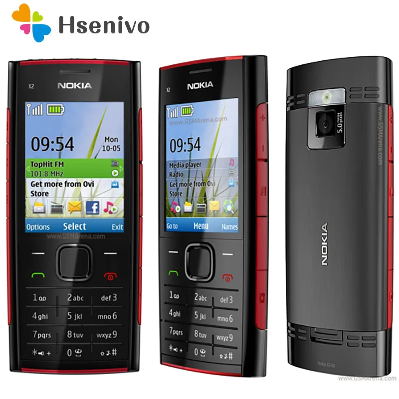 Buen trato Nokia X2-00 refurbished-Original Nokia X2-00 Bluetooth FM JAVA 5MP teléfono desbloqueado con el inglés/Rusia/hebreo teclado árabe Yl6xyXN0