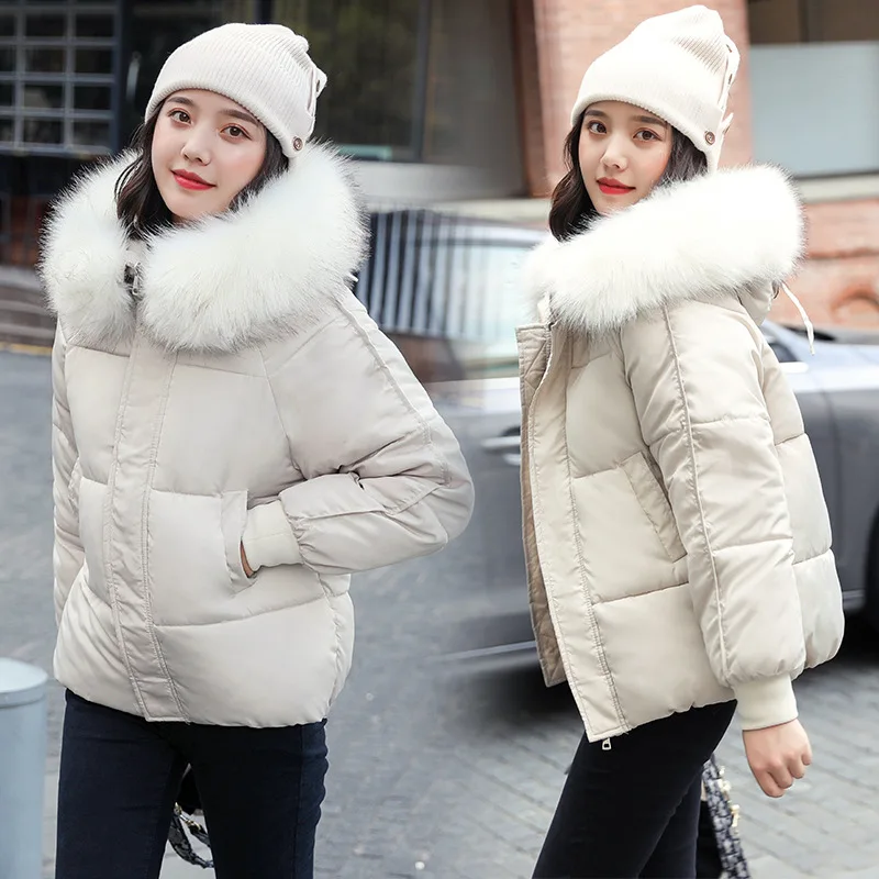 

Winter Thick down Coat Women's Short Online Celebrity Style Puffy Students Loose-Fit Hooded Cotton Coat INS Hong Kong Style Hara