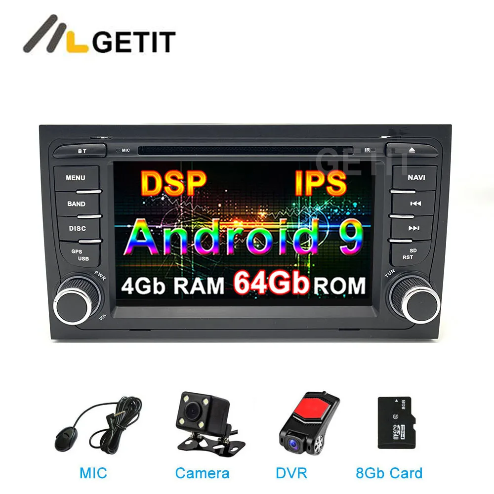 

DSP 64G Android 9.0 Car DVD Stereo Multimedia Radio GPS for Audi A4 S4 RS4 Seat Exeo