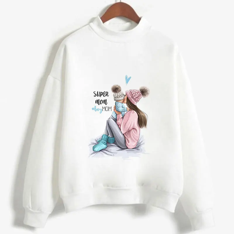  New Autumn Winter Hoodies Sweatshirt Lovely Ladies Flowers Print Long Sleeve White Sweatshirt Haraj
