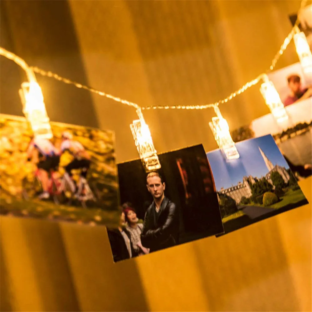 

1.5M 10 Leds USB or Battery powered Clip String light Photo Display home decoration Warm White Atmosphere lighting for Party,Bar
