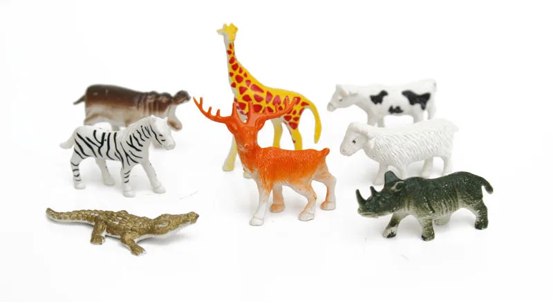 

Model Solid Animal CHILDREN'S Toy Giraffe/Crocodile/Rhino Total of 8 Set Psychological Sand Table Model