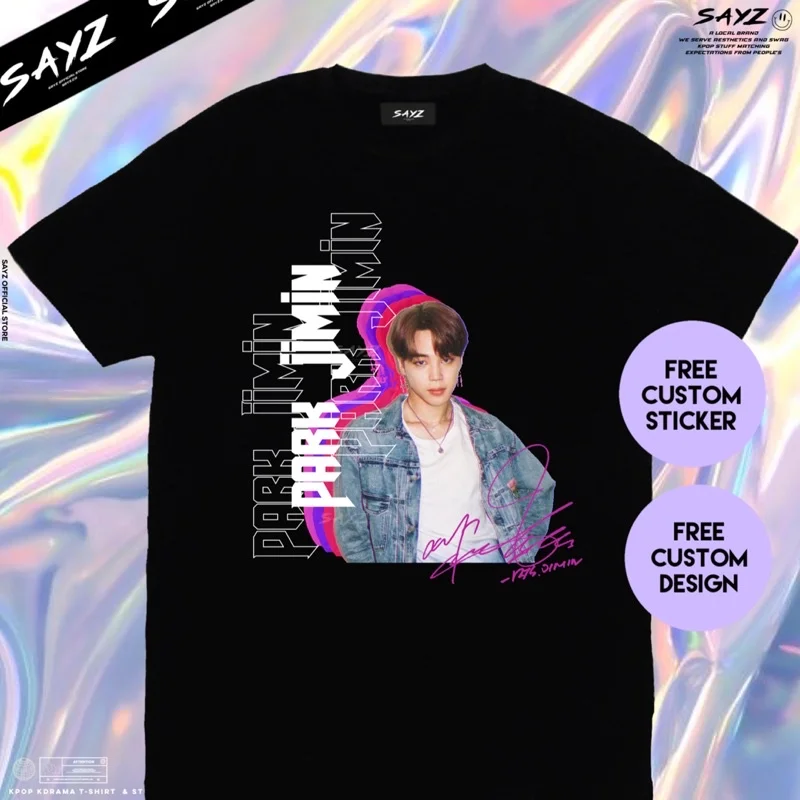 Kaos Park Jimin army custom kaos kpop от sayzStreetwear Мужская футболка для женщин и мужчин | одежда