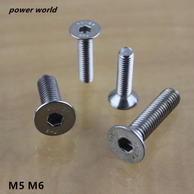M5 M6 304 Stainless Steel Hex Socket Flat Countersunk Head Screw Bolt