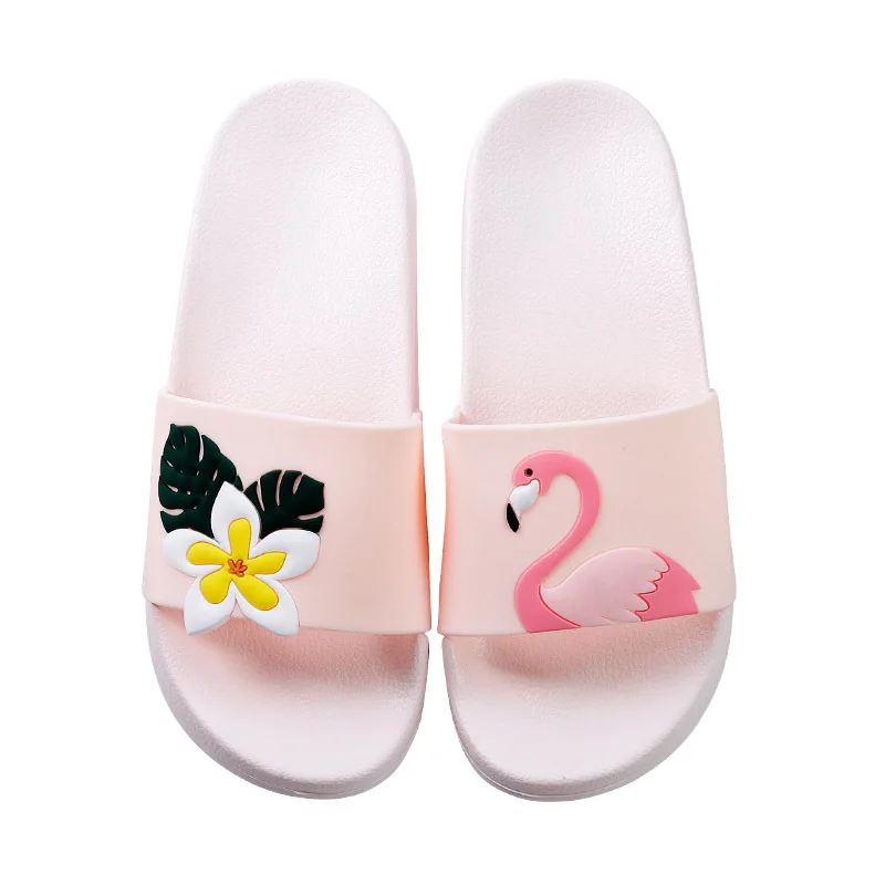 Cute Flamingo Summer Women Slippers Cartoon Ladies Slides House Shoes Black Pink Flip Flops Non-slip EVA Soft Girl Home Slippers