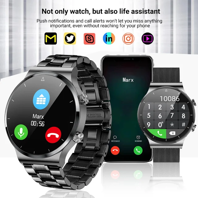 2021 Bluetooth Call Smart Watch Men Full Touch Screen Blood Oxygen Heart Rate Tracker IP68 Waterproof Smartwatch For Huawei GT2 2