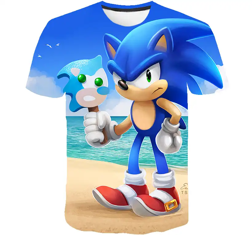 Boys Clothes 3d Cartoon Sonic The Hedgehog Game Print T Shirts