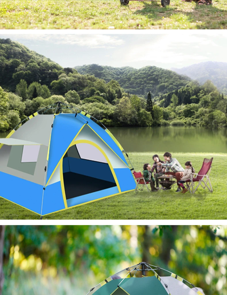 Desert Field Camping Automatic Tent 3-4person Camping Tent Convenient For Setting Portable Backpack Shading Traveling And Hiking