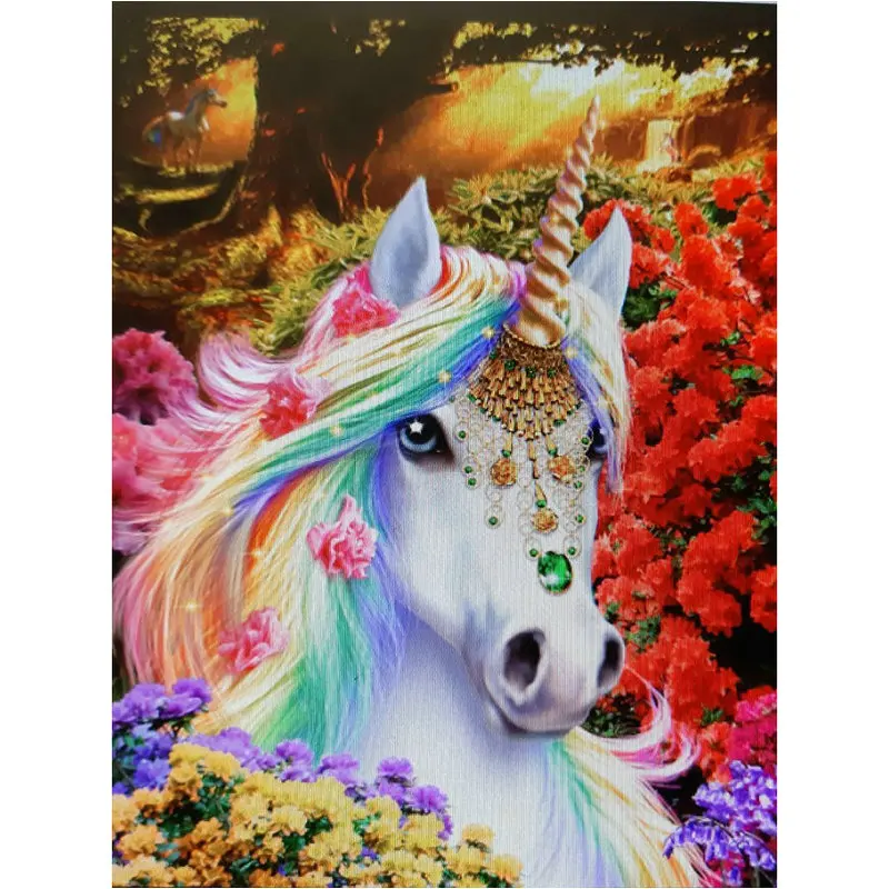 Алмазная 5d Вышивка сделай сам вышивка единорогом мозаика садовый пейзаж наборы