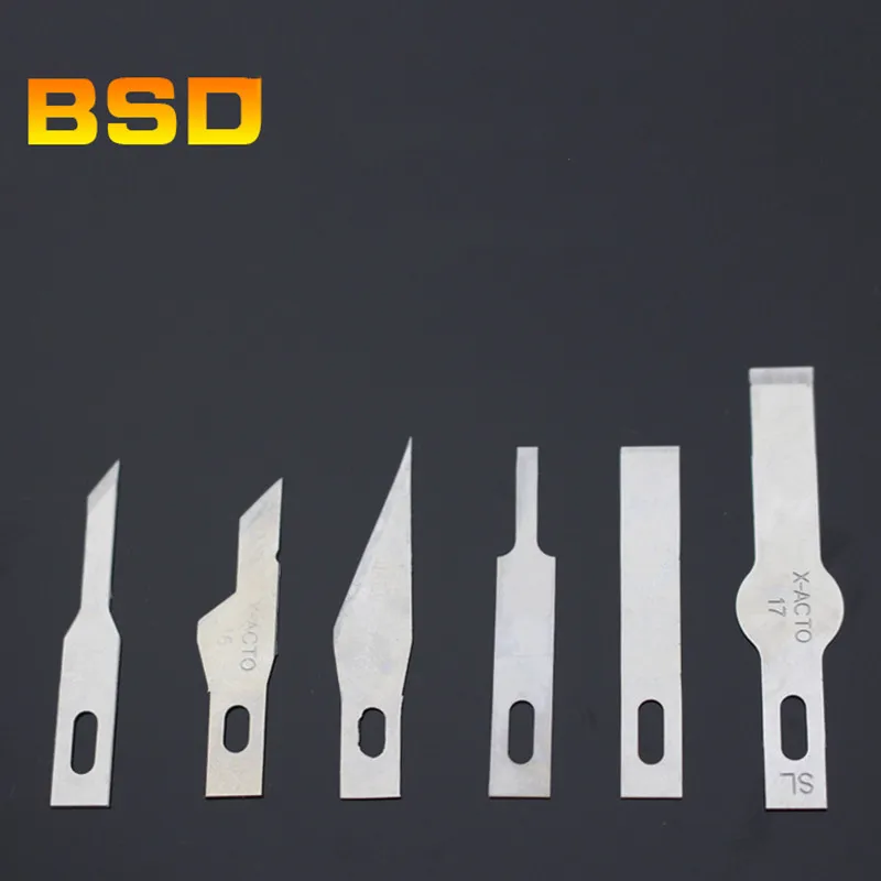 10PCS/box BSD Stainless Steel Blade Art Engraving Cutting Film Mobile Phone Glue Removal Repair Tools trimming blade cutting tool