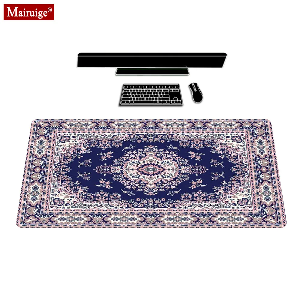 

Persian Rug Design Print Mouse Mat Full Desk Mouse Pad Large Vintage Carpet Print Quality Mouse Pad Custom Mousepad 70x30