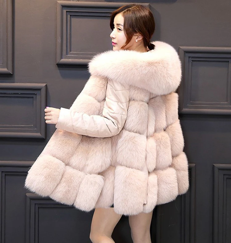 Зимняя куртка для женщин женские Шубы из искусственного лисьего меха женские элегантные милые теплые жилеты размера плюс верхняя одежда со съемным рукавом PC032