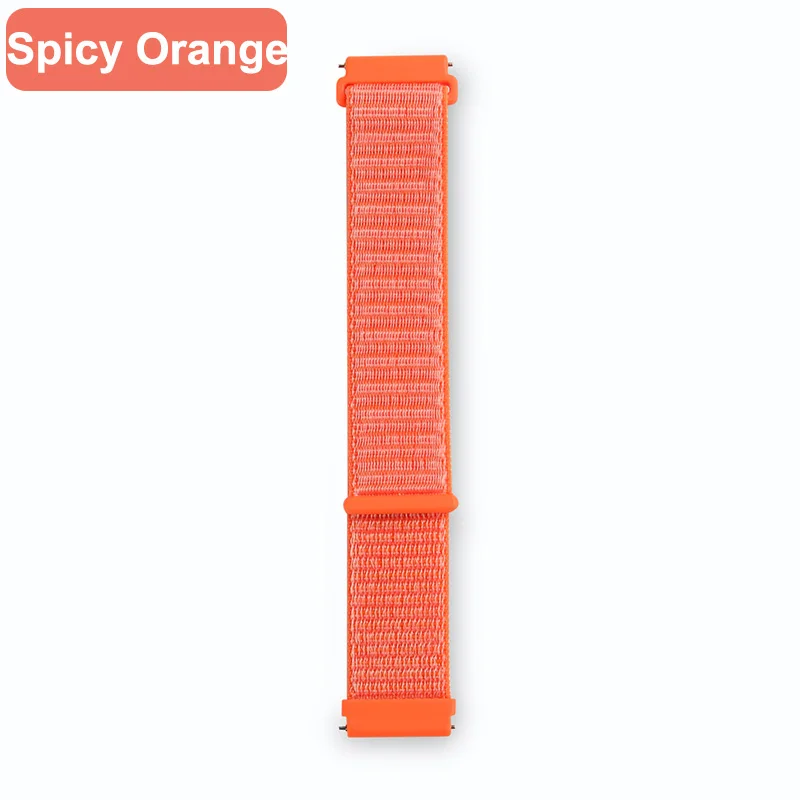 Ремешок для Amazfit Bip Band 20 мм нейлоновый Браслет Для Xiaomi Amazfit GTS GTR 42 мм Смарт-часы ремешок аксессуары браслет - Цвет: Spicy Orange