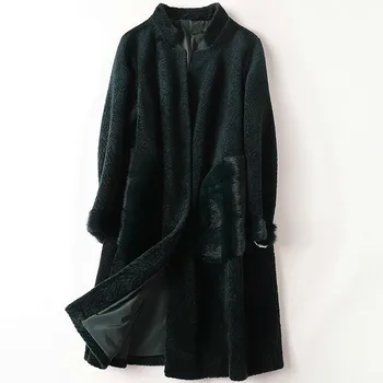 

Streetwear Mink Fur Pocket Wool Jacket Autumn Winter Coat Women Clothes 2020 Korean Vintage Sheep Shearling Women Tops ZT3362